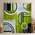 thumbnail image 1 of Ombre Watercolor Blackout Curtains,Green Grey Curtains for Bedroom,Geometry Swirls Circles Window Curtains,Grunge Modern Texture Darkening Curtains,Contemporary Pastel Window Treatments,38"X54", 1 of 5