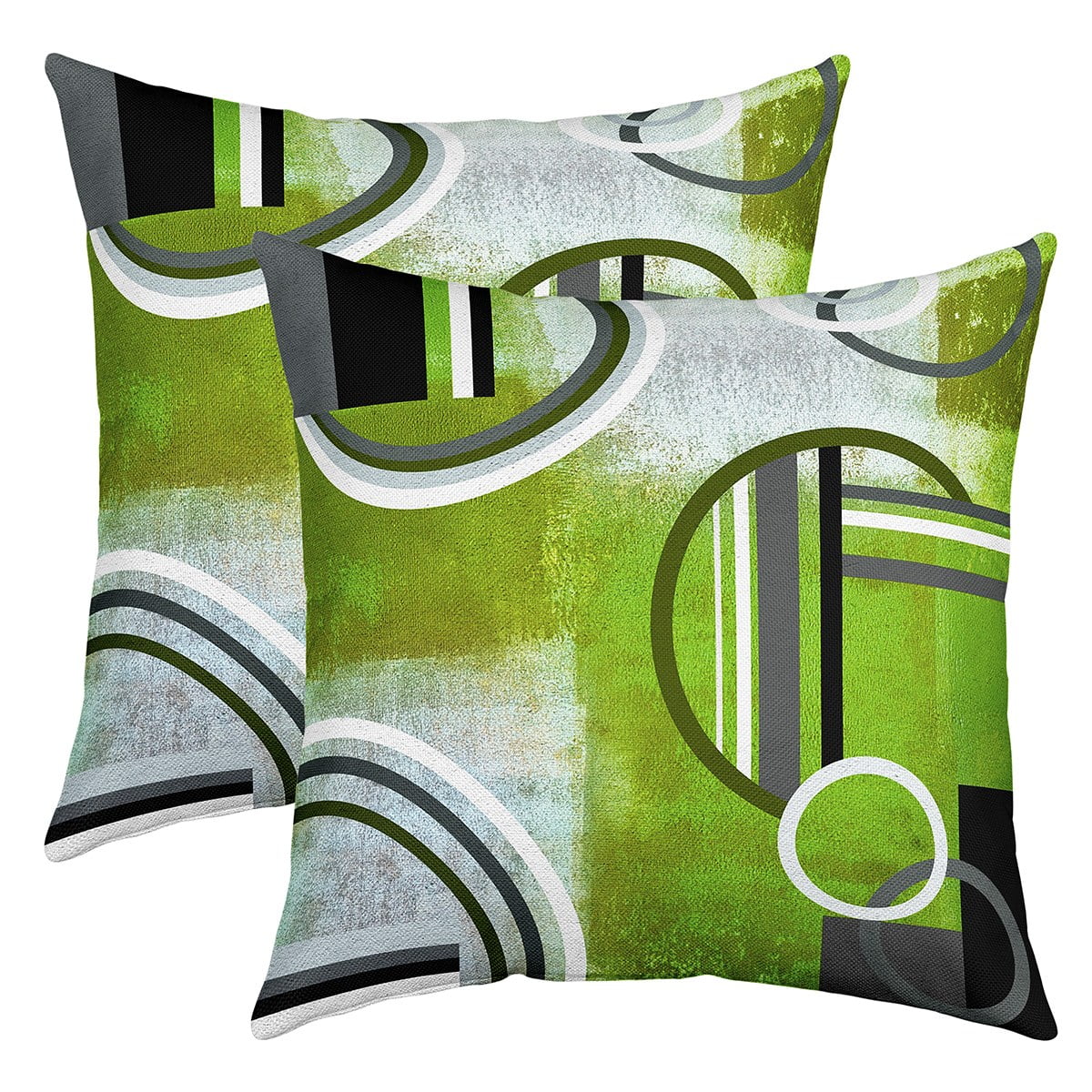 Ombre Watercolor Throw Pillow Covers for Bed Sofa,Green Grey Pillow