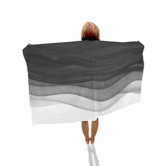 Ombre Waves Beach Towels Oversized Super Absorbent, Abstract Art Gradient Black Modern Lightweight Bath Towel Quick Dry Sets For Bathroom/Pool/Rv Camping/Beach Play/Gym Room/Picnic 23"x47"