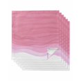 thumbnail image 1 of Ombre Waves Cloth Napkins Set of 6 Reusable Dinner Napkins, Abstract Art Gradient Pink Modern Cocktail Napkin Washable Table Napkins for Wedding/Holiday Party/Baby Shower 20"x20", 1 of 7