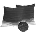 thumbnail image 1 of Ombre Waves Outdoor Pillow Covers 18x18 Set of 2,Waterproof Patio Throw Pillowcase Protectors,Abstract Art Gradient Black Modern Square Decorative Pillow Shams Cushion Covers for Seat Bed Couch Sofa, 1 of 8