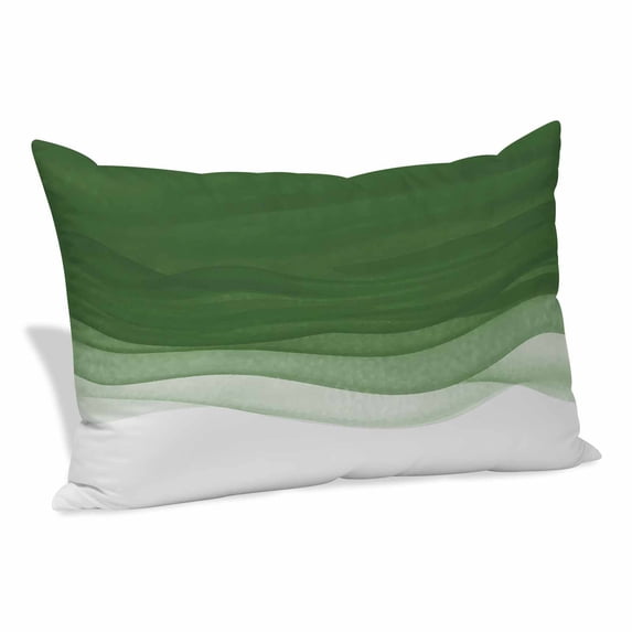 Ombre Waves Pillow Covers, Linen Long Throw Pillow Case, Abstract Art Gradient Sage Green Modern Holiday Pillow Protector Decorative Cushion Cover for Living Room/Bedroom 20" x 26"