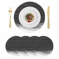 thumbnail image 1 of Ombre Waves Round 15 Inch Placemats Set of 4, Abstract Art Gradient Black Modern HeatResistant Non Slip Place Mats for Dining Table, Wipeable Braided Kitchen Table Mats for Housewarming, 1 of 9