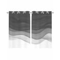 thumbnail image 1 of Ombre Waves Sheer Curtains 45 Inch Length 2 Panels Set for Living Room/Bedroom, Abstract Art Gradient Black Modern Kitchen Curtains Grommet Semi-Sheer Curtains Drapes Window Treatments 42"x45"x2, 1 of 7