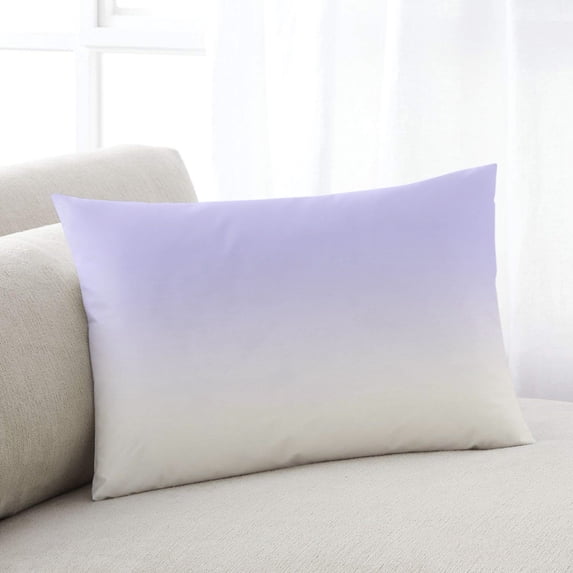 Ombre White Throw Pillow Cover, Pillowcase Protectors with Zipper, Breathable Decorative Lumbar Pillow Case Cover, Romatic Purple Art Pillow Shams for Couch Sofa 12x20Inch