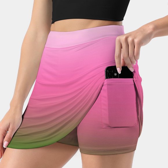 Ombre White To Pink To Green Women's skirt Aesthetic skirts New Fashion Short Skirts Ombre Ombre Pattern Shading Shady Shade