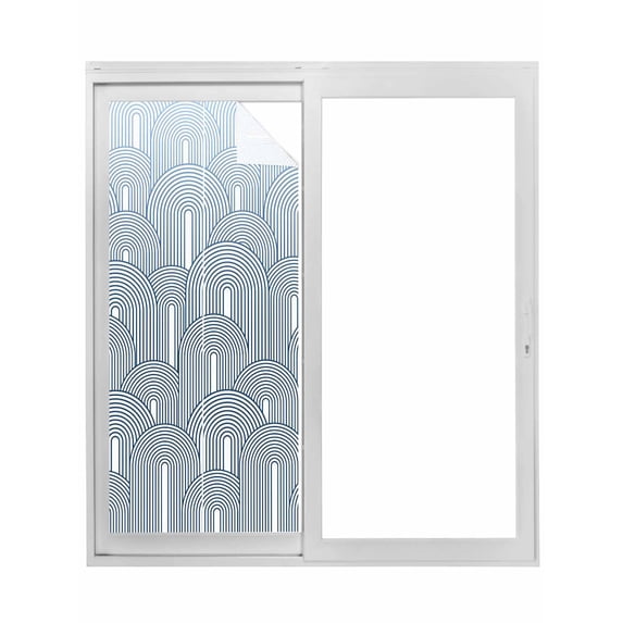 Ombre Window Privacy Film, Farmhouse Stripes Modern Abstract Art Static Cling UV Sun Blocking Tint Film Heat Control Windows Films for Bedroom Bathroom, Window Stickers 17.7"x39.3"