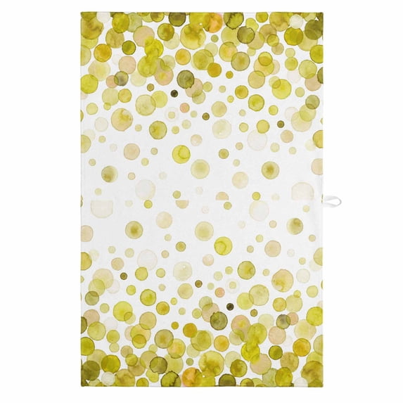 Ombre Yellow Polka Dot 1 Pack Kitchen Towel, Water Absorbent Dish Towel, Abstract Watercolor Geometric Decorative Hand Towels - Quick Drying Cloth for Cooking Baking, 18x28 Inch