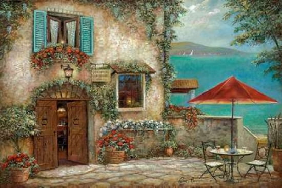 Ombrello Rosso Canvas Art - Ruane Manning (12 x 18)