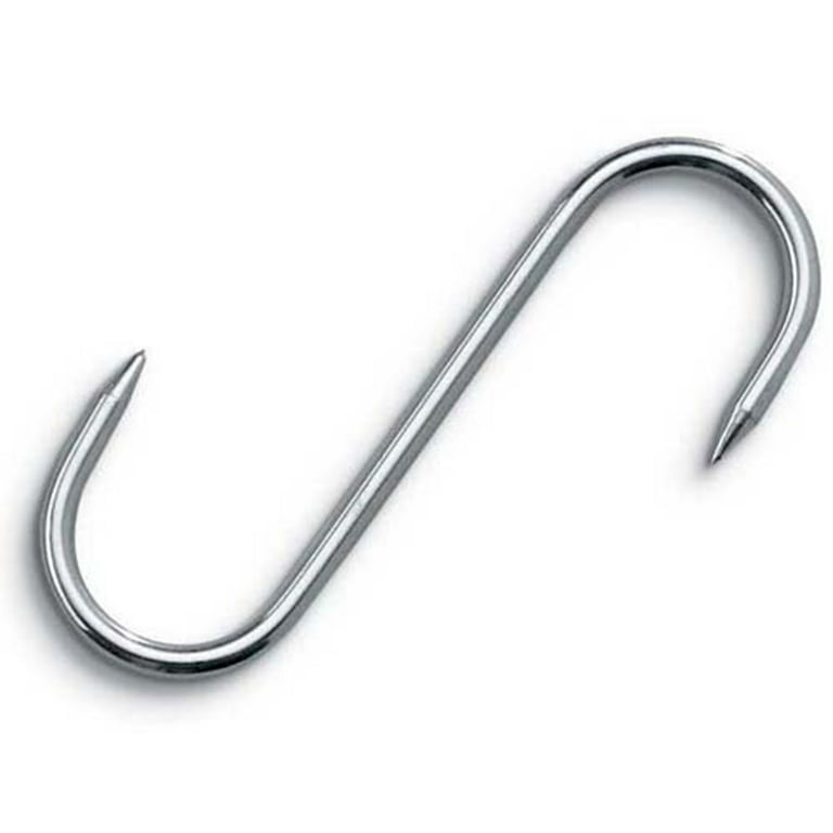 Omcan Stainless Steel S Meat Hook, Extra Heavy Duty, Brushed Finish - 8”