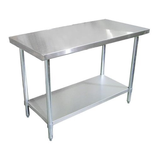 Omcan Stainless Steel Work Table, 30 X 18, Plastic Bullet Feet, Each (43183)