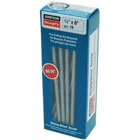 OmconTM Simpson Strong-Tie SDS25600-R10 Wood Screws With Hex Head, 6"