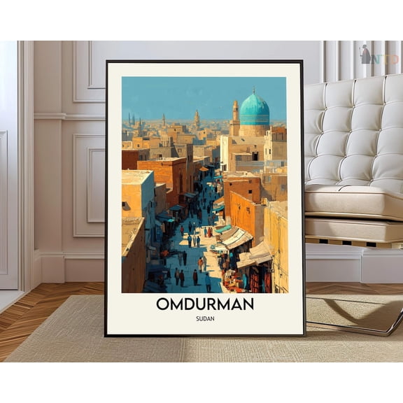 Omdurman Sudan Cityscape Wall Art Travel Photo Print, Unframed Canvas 8x10in