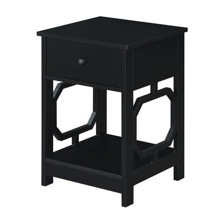 Omega 1 Drawer End Table, Black