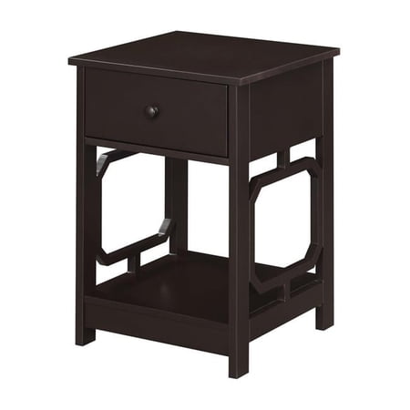 Omega 1 Drawer End Table, Espresso