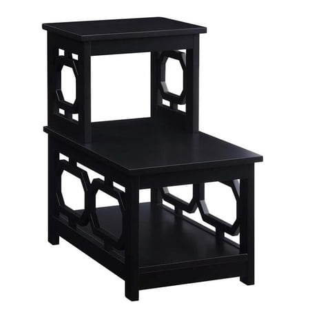 Omega 2 Step Chairside End Table, Black