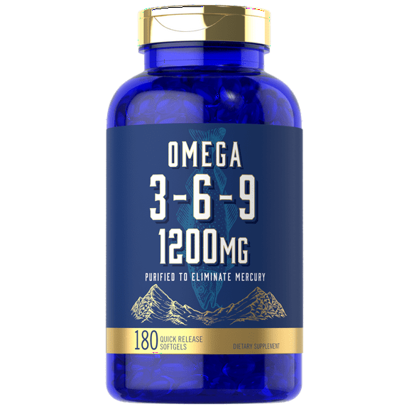 Omega 3-6-9 Softgels | 1200mg | 180 Count | Non-GMO & Gluten Free | by Carlyle