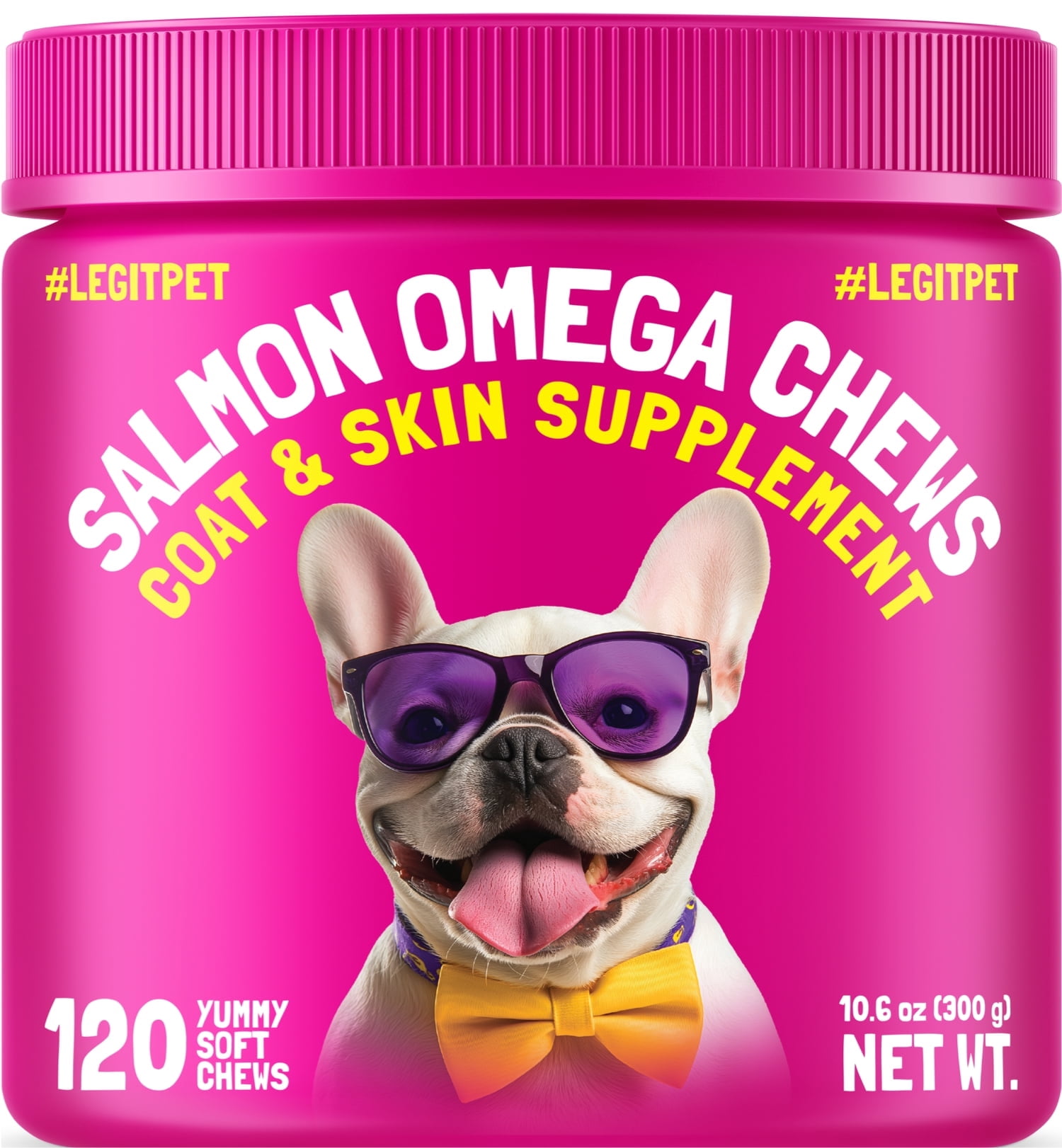 Omega 3 Alaskan Salmon Oil Treats for Dogs 120 Fish Oil Chew Supplement Skin and Coat Allergy and Itch Relief Hip & Joint Health Brain Shedding Hot Spots Treatment Omega 3 6 9 EPA & DHA Fatty Acids