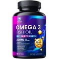 thumbnail image 1 of Omega 3 Fish Oil 2400mg - Triple Strength, Sustainably Sourced Omega-3 EPA & DHA Supplement Softgels - Purified Formula EPA & DHA Fish Oil Fatty Acids Supplements - Bottled in USA - 120 Softgels, 1 of 9