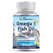 Omega 3 Fish Oil 2600 mg - Fish Oil 1200mg + Omega-3 720mg + EPA 432mg + DHA 288mg - Best Essential Fatty Acids - Premium Burpless Softgel, 60ct