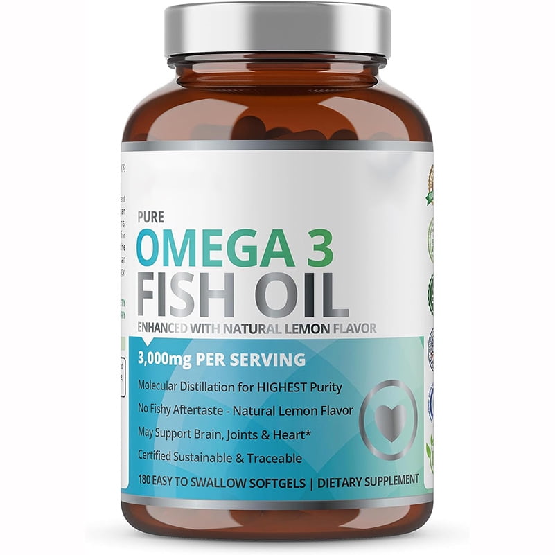 Omega 3 Fish Oil 3000mg DHA & EPA Omega 3 Fatty Acid Supplements