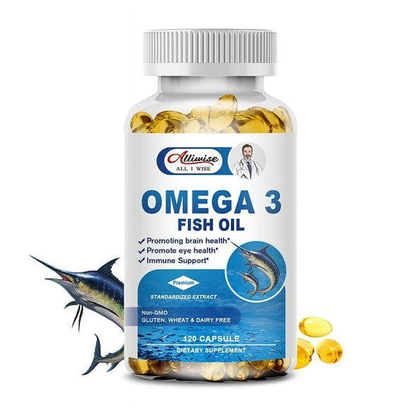 Omega 3 Fish Oil | EPA & DHA | Omega 3 Fatty Acids | Premium Burpless Softgel Supplements (120 Count)