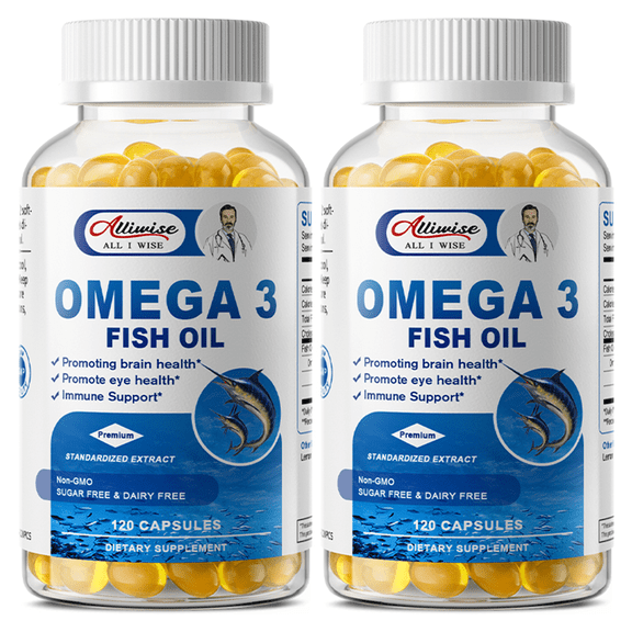 Omega 3 Fish Oil | EPA & DHA | Omega 3 Fatty Acids | Premium Burpless Softgel Supplements (240 Count)