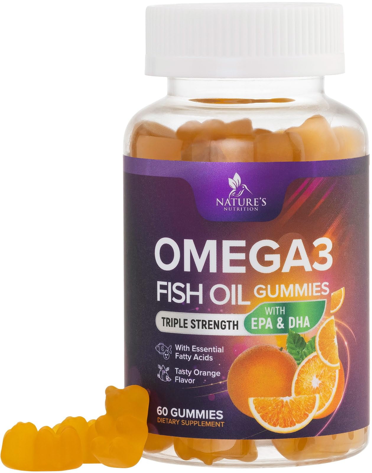 Omega 3 Fish Oil Gummies for Adults Heart Healthy Omega 3 Supplement