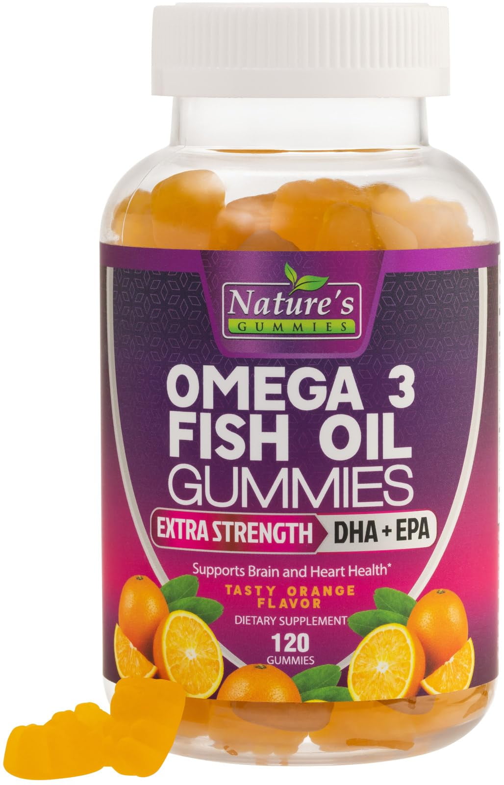 Omega 3 Fish Oil Gummies, Extra Strength Omega 3 DHA EPA Supplement
