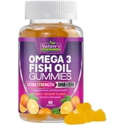 Omega 3 Fish Oil Gummies - Extra Strength Omega-3 Supplement with High Absorption EPA & DHA - Best Essential Fatty Acids for Heart Health, Brain & Joint Support - Made for Kids & Adults - 60 Gummies