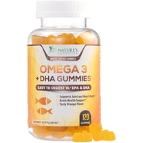 Omega 3 Fish Oil Gummies - 3X Strength Heart Healthy Omega 3 Gummy Supplement with High Absorption DHA & EPA - Joint & Brain Support, Delicious Orange Flavor Fish Oil Natures Vitamin - 120 Gummies