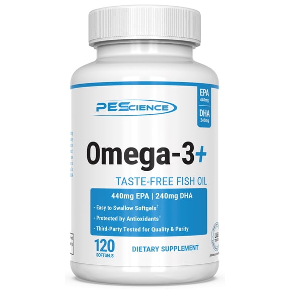 Omega-3+ EPA & DHA Softgels  60-Day Supply, High-Potency Fish Oil, Easy-to-Swallow