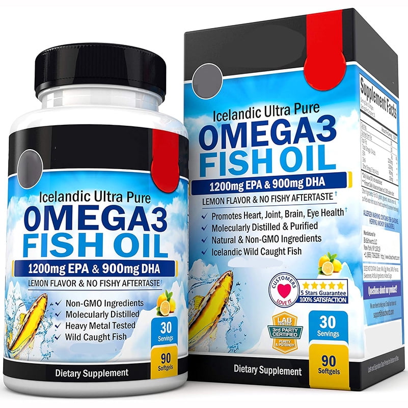 Omega 3 Fish Oil Supplement 1200mg EPA And 900mg DHA Fatty Acid Per