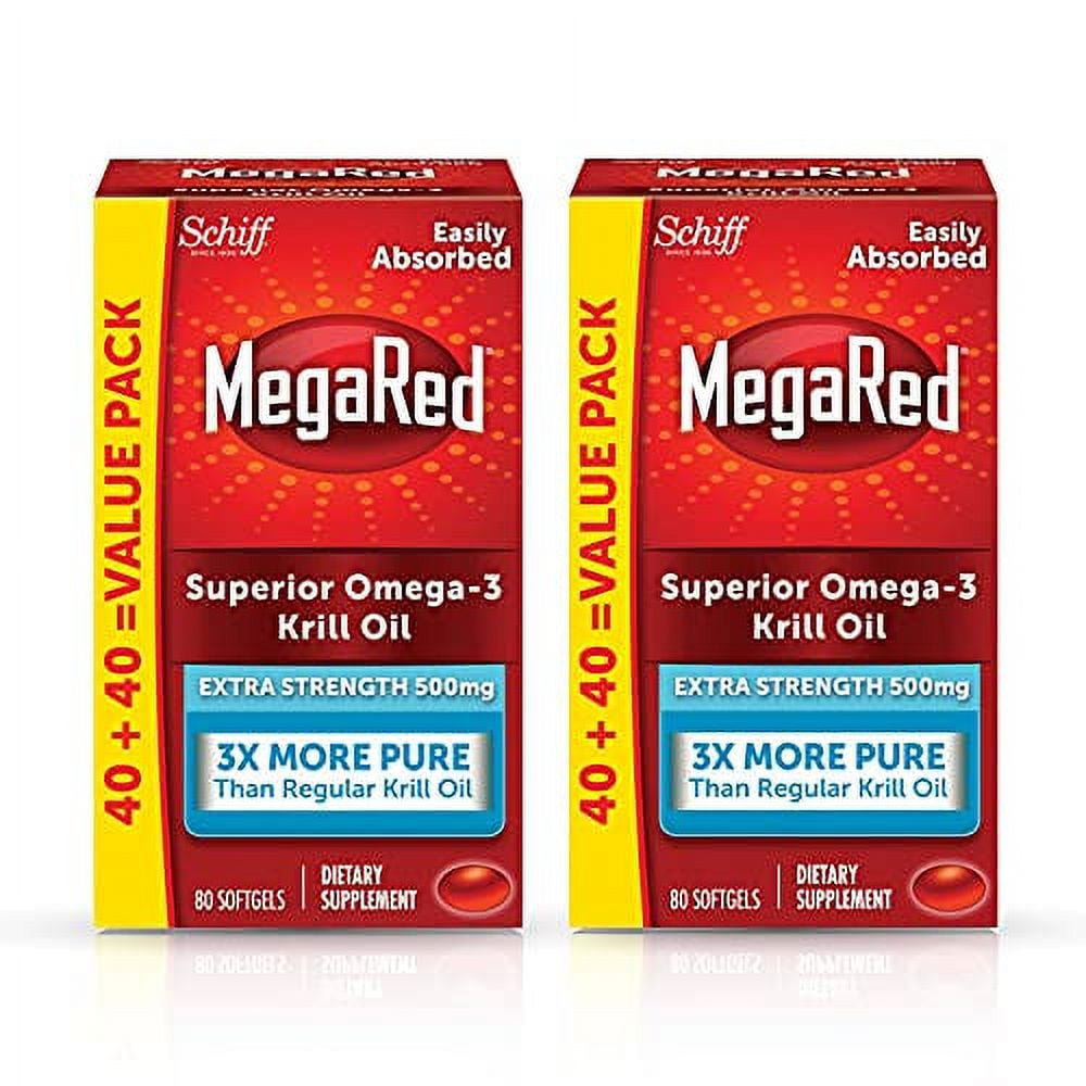 Omega3 Fish Oil Supplement 500mg Megared Extra Strength Softgels (80