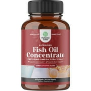 Omega 3 Fish Oil Supplement - EPA DHA Fish Oil Pills 60ct Softgels - Omega 3 2000mg per serving DHA Supplement - Natural Burpless Fish Oil for Brain & Heart Support - 60 Softgels