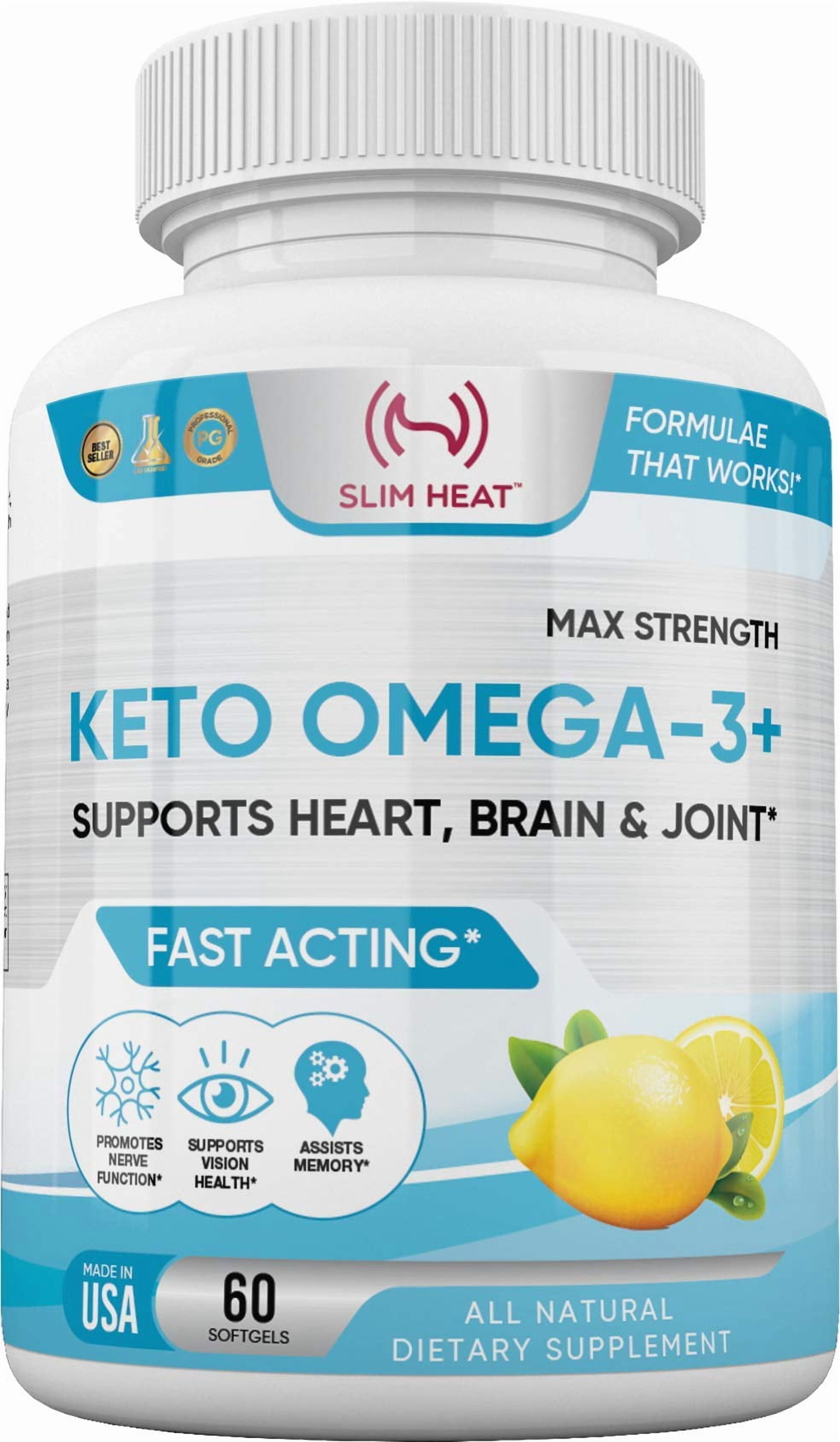 Omega-3 Fish Oil Supplement with EPA & DHA, Lemon Flavor, High Potency Softgels, Supports Heart & Brain Health, Non-GMO, Made in USA