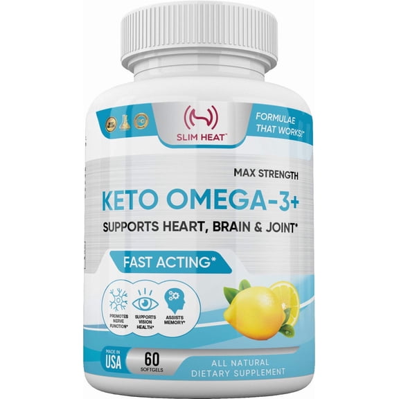 Omega-3 Fish Oil Supplement with EPA & DHA, Lemon Flavor, High Potency Softgels, Supports Heart & Brain Health, Non-GMO, Made in USA