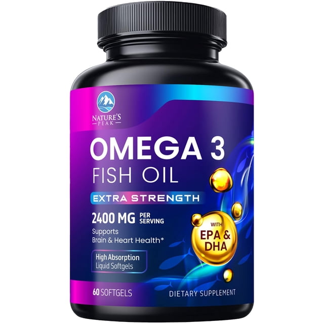 Omega 3 Fish Oil Supplements - 2400mg Fish Oil Per Serving - Triple ...