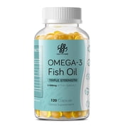 Omega-3 Fish Oil, with EPA & DHA Burpless Fish Oil Supplement, Promotes Brain & Heart Health, 120 Ct