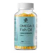 Omega-3 Fish Oil, with EPA & DHA Burpless Fish Oil Supplement, Promotes Brain & Heart Health, 120 Ct