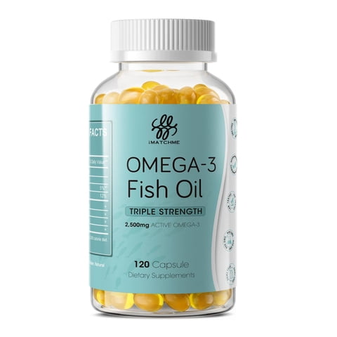 Omega-3 Fish Oil, with EPA & DHA Burpless Fish Oil Supplement, Promotes Brain & Heart Health, 120 Ct