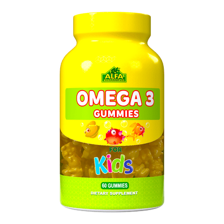 Omega 3 Gummies for Kids with 12 mg Omega 3, EPA & DHA Fish Oils - 60 Gummies