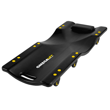 Omega 91900 36 In. 300 Pound Capacity Plastic Creeper with Swivel Casters, Black