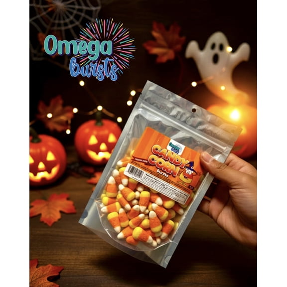 Omega Bursts Candy Corn Bursts – Freeze-Dried Candy Corn – 5 oz Resealable Bag