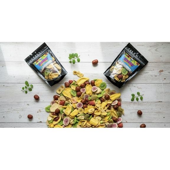 Omega Bursts Freeze Dried Mixed Fruit Crisp, Real Fruit Snack Blend, 2.5 oz