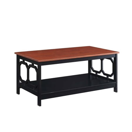 Omega Coffee Table with Shelf Cherry/Black