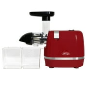 Omega Cold Press 365 Compact Masticating Horizontal Juicer, 150W Low-Speed 3-Stage Auger, in Red H3000RED