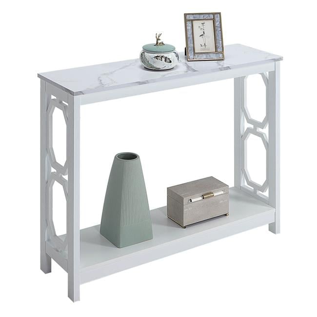 Convenience Concepts Omega Console Table, White Wood, Geometric Octagon ...
