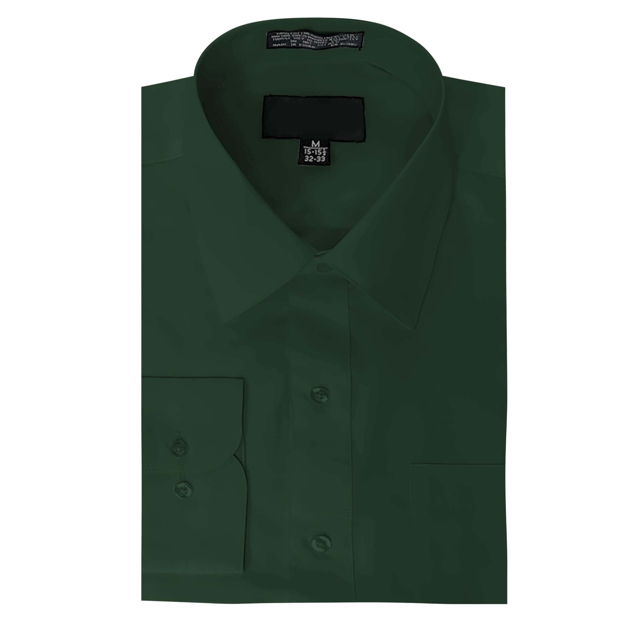 Emerald Green Long Sleeve Dress Shirt, 60 Cotton / 40 Polyester, L
