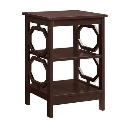 Omega End Table with Shelves Espresso